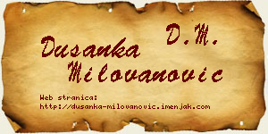Dušanka Milovanović vizit kartica
